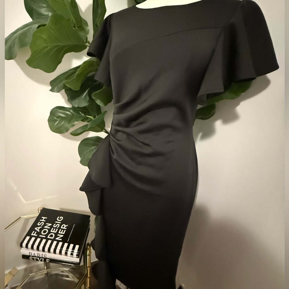 New black ruffle midi dress - Picture 10 of 12